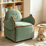 LIVARA Lounge Chair - Smile Face Design with Soft Velvet Upholstery and Solid Wood Frame, Cozy Accent Chair for Living Room & Bedroom - Green