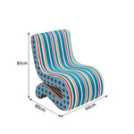 LIVARA Lounge Chair - Polka Dot Velvet Upholstery with Ergonomic Curved Design, Cozy Accent Chair for Living Room & Bedroom - Blue