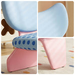 LIVARA Accent Chair - Polka Dot Velvet Upholstery with Unique Curved Backrest and Creative Design, Cute Lounge Chair for Bedroom & Living Space - Blue