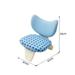 LIVARA Accent Chair - Polka Dot Velvet Upholstery with Unique Curved Backrest and Creative Design, Cute Lounge Chair for Bedroom & Living Space - Blue