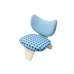 LIVARA Accent Chair - Polka Dot Velvet Upholstery with Unique Curved Backrest and Creative Design, Cute Lounge Chair for Bedroom & Living Space - Blue