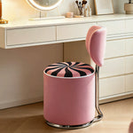 LIVARA Accent Chair - Swirl Pattern Velvet Upholstery with Curved Backrest and Stainless Steel Swivel Base, Modern Makeup Chair for Bedroom - Pink