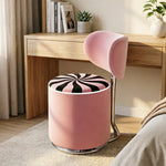 LIVARA Accent Chair - Swirl Pattern Velvet Upholstery with Curved Backrest and Stainless Steel Swivel Base, Modern Makeup Chair for Bedroom - Pink