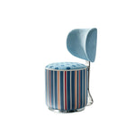 LIVARA Accent Chair - Swirl Pattern Velvet Upholstery with Curved Backrest and Stainless Steel Swivel Base, Modern Makeup Chair for Bedroom - Blue