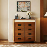 LIVARA 5-Drawer Storage Cabinet - Solid Timber Frame with Spacious Drawers for Living Room & Bedroom - Walnut