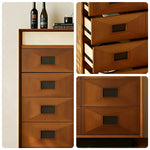 LIVARA 5-Drawer Storage Cabinet - Solid Timber Frame with Spacious Drawers for Living Room & Bedroom - Walnut