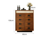 LIVARA 5-Drawer Storage Cabinet - Solid Timber Frame with Spacious Drawers for Living Room & Bedroom - Walnut