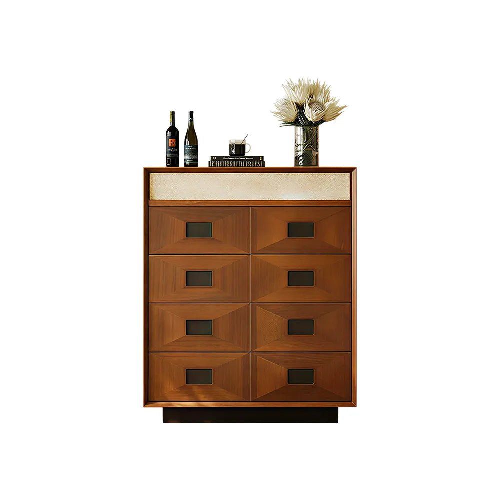LIVARA 5-Drawer Storage Cabinet - Solid Timber Frame with Spacious Drawers for Living Room & Bedroom - Walnut