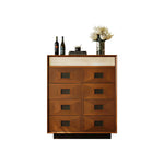 LIVARA 5-Drawer Storage Cabinet - Solid Timber Frame with Spacious Drawers for Living Room & Bedroom - Walnut