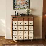 LIVARA 90cm 5-Drawer Storage Cabinet - FAS Red Oak Veneer with Multi-Drawer Design for Living Room & Bedroom - Walnut