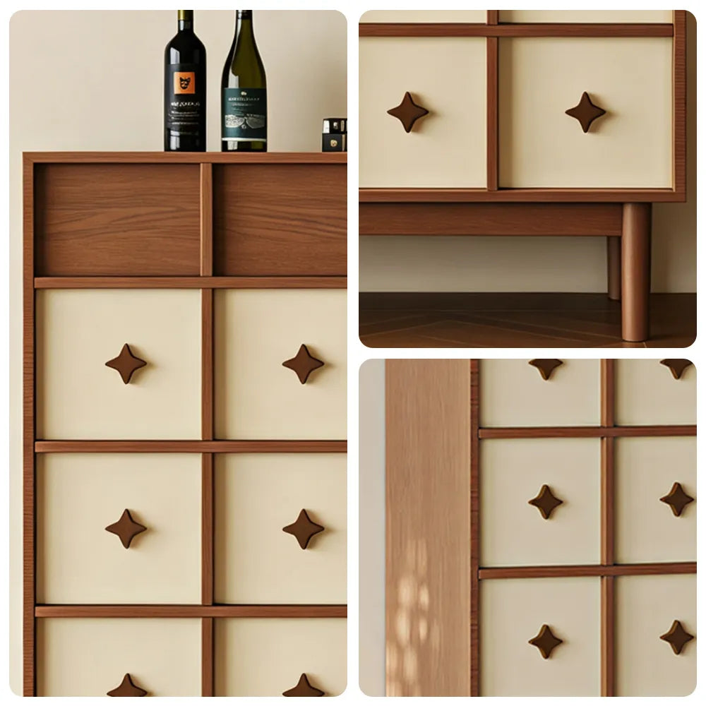 LIVARA 90cm 5-Drawer Storage Cabinet - FAS Red Oak Veneer with Multi-Drawer Design for Living Room & Bedroom - Walnut
