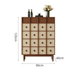 LIVARA 90cm 5-Drawer Storage Cabinet - FAS Red Oak Veneer with Multi-Drawer Design for Living Room & Bedroom - Walnut