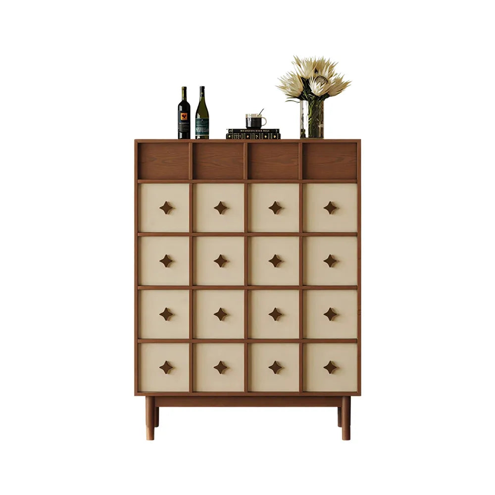 LIVARA 90cm 5-Drawer Storage Cabinet - FAS Red Oak Veneer with Multi-Drawer Design for Living Room & Bedroom - Walnut