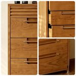 LIVARA Spanish Style 5-Drawer Storage Cabinet - Cherry Wood Finish with Full Pull-Out Drawers for Living Room & Bedroom - Walnut