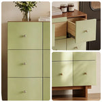 LIVARA 9-Drawer Storage Cabinet - Solid Timber Frame with Spacious Multi-Drawer Storage for Living Room & Bedroom - Green & Walnut