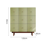 LIVARA 9-Drawer Storage Cabinet - Solid Timber Frame with Spacious Multi-Drawer Storage for Living Room & Bedroom - Green & Walnut