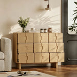 LIVARA 140cm Sideboard - Solid Timber Frame with Multi-Door Storage & Raised Legs for Living Room Dining Room - Natural Oak