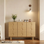 LIVARA 140cm Sideboard - Solid Timber Frame with Multi-Door Storage & Raised Legs for Living Room Dining Room - Natural Oak