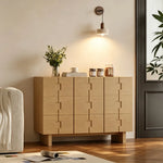 LIVARA 140cm Sideboard - Solid Timber Frame with Multi-Door Storage & Raised Legs for Living Room Dining Room - Natural Oak