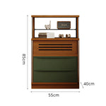 LIVARA Storage Cabinet - Timber Finish with Open Shelf, Drawers & Enclosed Storage for Living Room & Bedroom - Walnut & Green