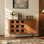 LIVARA 100cm Storage Cabinet - FAS Red Oak Finish with Multi-Drawer Storage & Metal Legs for Living Room Bedroom - Walnut
