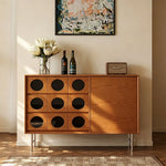LIVARA 100cm Storage Cabinet - FAS Red Oak Finish with Multi-Drawer Storage & Metal Legs for Living Room Bedroom - Walnut