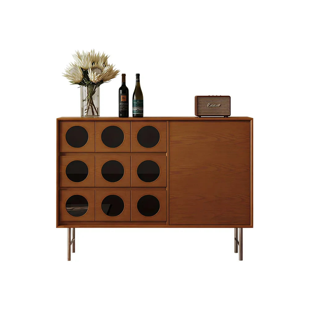 LIVARA 100cm Storage Cabinet - FAS Red Oak Finish with Multi-Drawer Storage & Metal Legs for Living Room Bedroom - Walnut