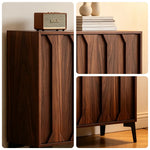 LIVARA 100cm 2-Door Sideboard - ENF Solid Core Board with Sculpted Doors & Raised Legs for Living Room Dining Room - Walnut