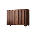 LIVARA 100cm 2-Door Sideboard - ENF Solid Core Board with Sculpted Doors & Raised Legs for Living Room Dining Room - Walnut