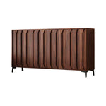 LIVARA 140cm 4-Door Sideboard - ENF Solid Core Board with Sculpted Doors & Raised Legs for Living Room Dining Room - Walnut