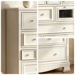 LIVARA 104cm 12-Drawer Storage Cabinet - Vintage Colour Block Design with Solid Wood Handles for Living Room & Bedroom - Beige
