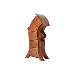 LIVARA Walnut 5-Drawer Storage Cabinet - Unique Curved Design with Brass Handles for Bedroom & Living Room - Walnut