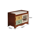 LIVARA 142cm 8-Drawer Storage Cabinet - Vintage Colour Block Design with Double Door Storage & Solid Wood Legs for Living Room - Brown