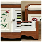 LIVARA 142cm 8-Drawer Storage Cabinet - Vintage Colour Block Design with Double Door Storage & Solid Wood Legs for Living Room - Wood