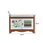 LIVARA 142cm 8-Drawer Storage Cabinet - Vintage Colour Block Design with Double Door Storage & Solid Wood Legs for Living Room - Wood