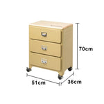 LIVARA 3 Drawer Storage Cabinet Mobile Organizer Wood Top Compact 510x360x700mm Home Bedroom Living Room - Yellow