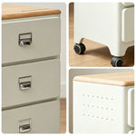 LIVARA 3 Drawer Storage Cabinet Mobile Organizer Wood Top Compact 510x360x700mm Home Bedroom Living Room - White
