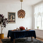 LIVARA 25/40/60cm Nordic Natural Style Ceiling Lamp Pinecone Pendant Light, Handcrafted Basswood Lampshade with E27 LED Bulb Included - Walnut