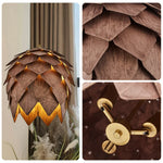 LIVARA 25/40/60cm Nordic Natural Style Ceiling Lamp Pinecone Pendant Light, Handcrafted Basswood Lampshade with E27 LED Bulb Included - Walnut