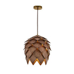 LIVARA 25/40/60cm Nordic Natural Style Ceiling Lamp Pinecone Pendant Light, Handcrafted Basswood Lampshade with E27 LED Bulb Included - Walnut