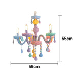 LIVARA 5/8/10-Head LED Warm Light, Colorful Glass & Stainless Steel Ceiling Lamp for Kids Room Macaron Chandelier
