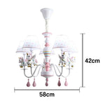 LIVARA Unicorn Iron & Resin Ceiling Lamp with Fabric Shade for Kids Room Eye-Care LED Chandelier White/Warm/Tri-Color Light