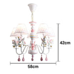 LIVARA Unicorn Iron & Resin Ceiling Lamp with Fabric Shade for Kids Room Eye-Care LED Chandelier White/Warm/Tri-Color Light