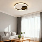 LIVARA 40/50cm Natural Light Modern Single-Ring LED Ceiling Light Brushed Aluminum Frame & Acrylic Shade Flush Mount Lamp for Living Room Bedroom