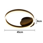 LIVARA 40/50cm Natural Light Modern Single-Ring LED Ceiling Light Brushed Aluminum Frame & Acrylic Shade Flush Mount Lamp for Living Room Bedroom