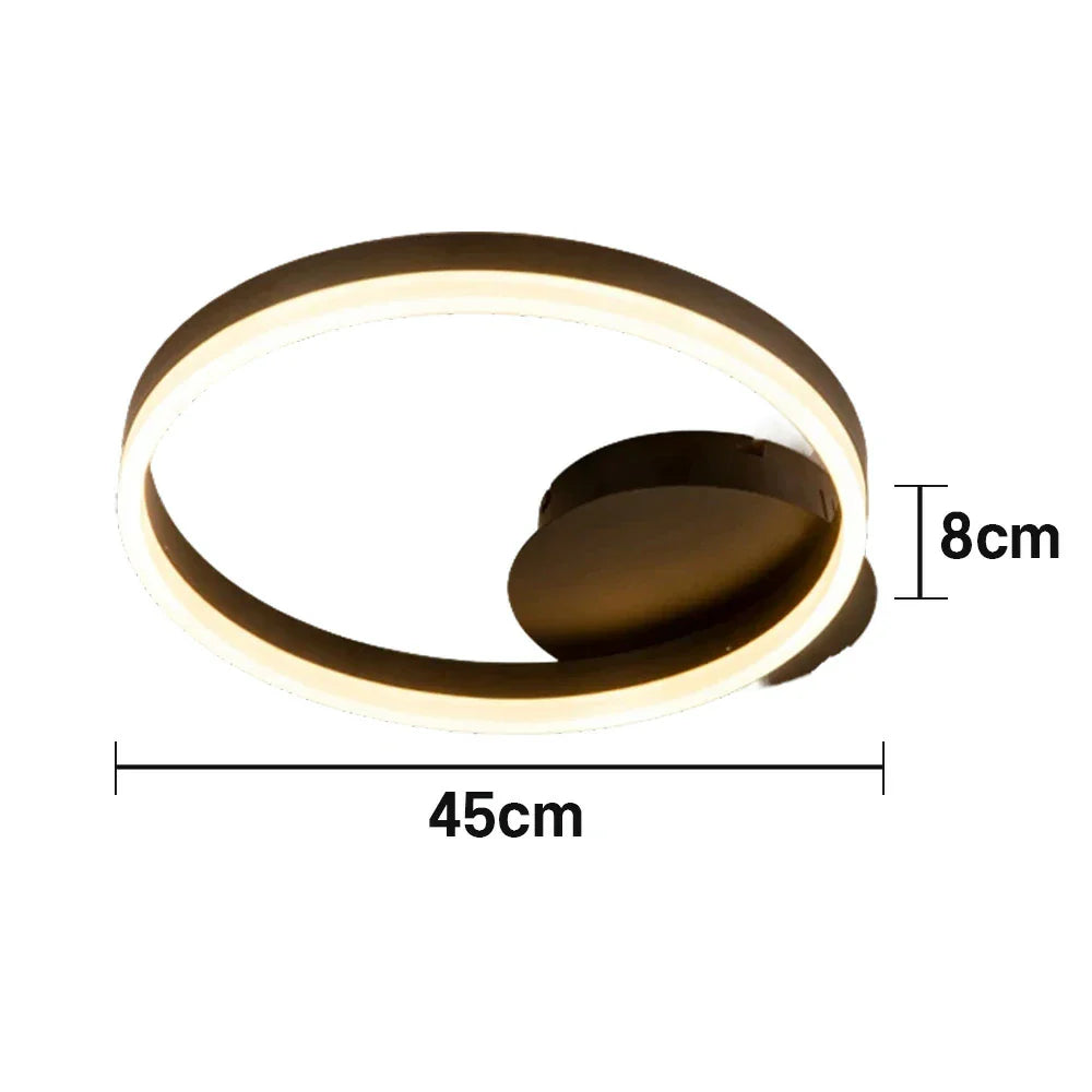 LIVARA 40/50cm Natural Light Modern Single-Ring LED Ceiling Light Brushed Aluminum Frame & Acrylic Shade Flush Mount Lamp for Living Room Bedroom