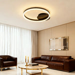 LIVARA 40/50cm Natural Light Modern Single-Ring LED Ceiling Light Brushed Aluminum Frame & Acrylic Shade Flush Mount Lamp for Living Room Bedroom