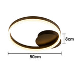 LIVARA 40/50cm Natural Light Modern Single-Ring LED Ceiling Light Brushed Aluminum Frame & Acrylic Shade Flush Mount Lamp for Living Room Bedroom