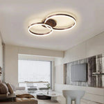 LIVARA 30/40/50cm Natural Light Modern Double-Ring LED Ceiling Light Aluminum Frame & Acrylic Shade Flush Mount Lamp