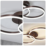LIVARA 30/40/50cm Natural Light Modern Double-Ring LED Ceiling Light Aluminum Frame & Acrylic Shade Flush Mount Lamp